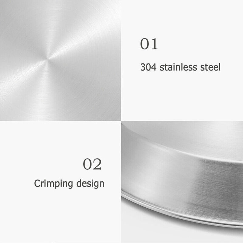 Seafood Frying Pot Stainless Steel Double Ear Fruit Plate Container Cooking Tool