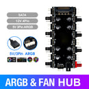 5V/3 Pin ARGB 4 Pin Fan PWM HUB 8 Ports LED Adapter Powered By SATA/Large 4D