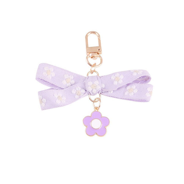 Decoration Lovely Keychain Bag Pendant Ribbon Keychains Sunflower Keychain