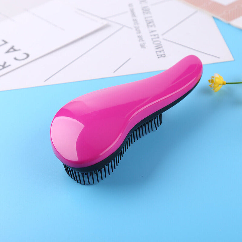 Hair Comb Detangle Hairbrush Massage Brush Curly Styling Tool (Purple Red) Newly