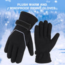 Cycling Men Fleece Gloves Sport Ridding Windproof Warm Ski Gloves (Black) Newly