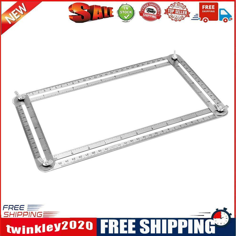 Stainless Steel Four Folding Ruler Measure Angle Four-Sided Protractor Tool