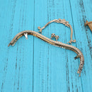 20.5cm Purse Frame Clutch Bag Clasp with Handle DIY Accessories(golden)