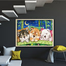 Dog 5D DIY Full Round Drill Diamond Painting Rhinestone Picture Kits Wall Decor