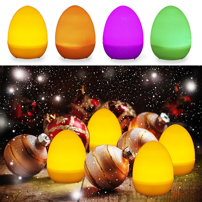 12pcs LED Simulation Egg Lighting Happy Easter Candle Christmas Wedding Decor