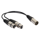 XLR 3 Pin Male to 2 XLR Female Connector Microphone Extension Cable Cord S Newly