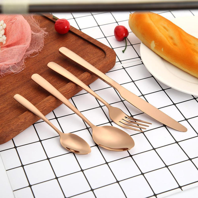 8pcs Stainless Steel Tableware Chopsticks Spoon Fork Knifes Outdoor Cutlery Set