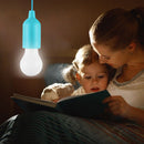 LED Hanging Light Bulb Battery Powered Colorful Pull Cord Bulbs (Blue) Newly