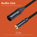 TRS 3.5mm Female to XLR 3 Pin Male Plug Adapter PC Phone Tablet Audio Conne