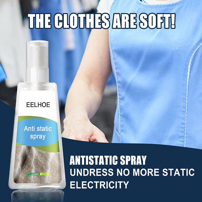 Anti Static Electricity Sprayer Liquid Hair Clothes Laundry Remover (60ml)