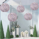 3pcs LED Round Solar Lantern Printed Waterproof Hanging Decor (Green Leaf) Newly