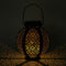 Solar Lanterns - Hollowed Flower Wrought Iron Decor Lanterns Light (Black) Newly