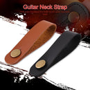 Leather Electric Guitar Strap Button Lock Belt for Bass Ukulele (Black)