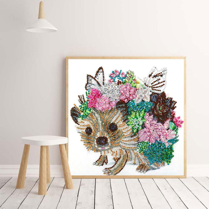 5D DIY Special Shaped Diamond Painting Dog Cross Stitch Kit Home Bedroom Decor