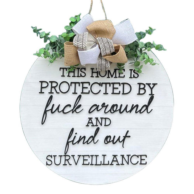 Welcome Door Sign Porch Wall Hanging Bow Greenery Home Crafts Pendant Decor.