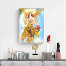 Partial Special Shape Diamond Painting Woman on Moon Art Picture (YX200)