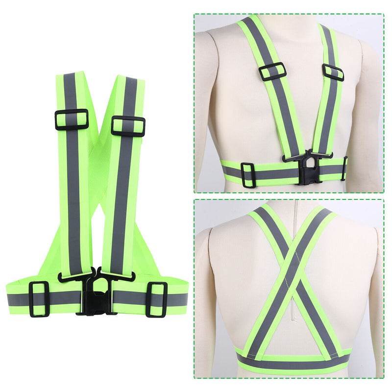 Reflective Running Vest Safety Gear Stay Visible & Safe Adjustable Ultralight
