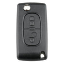2 Buttons Flip Folding Key Case Blank Shell for Peugeot 207 (CE0523+VA2)