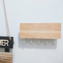 Wooden Wall Hanging Shelf Key Rack Sundries Storage Box Organizer (White) Newly