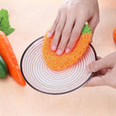 1pc Strawberry Floral Printed Dishcloth Polyester Fiber PE Dishrag(Orange)