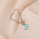 Fashion Butterfly Pendant Bracelet Metal Buckle Women Charm Bangle Jewelry Gi