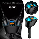2in1 LED 2 Way Car Cigarette Lighter Socket Splitter Dual USB Charger Adapter
