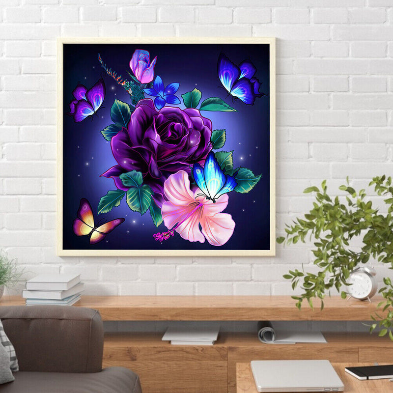 Diamond Painting 5D DIY Butterfly Rose Hat Full Round Drill Picture