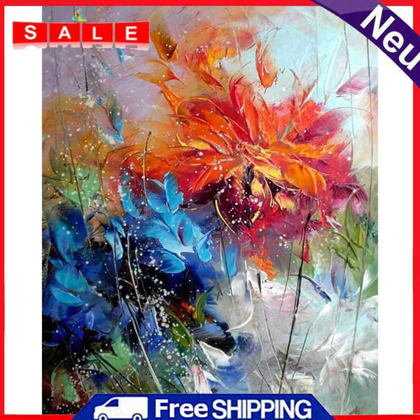 Oil Paint By Numbers Flower Frameless Picture Craft Kit for Home Living Room