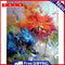 Oil Paint By Numbers Flower Frameless Picture Craft Kit for Home Living Room