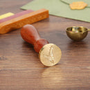 Plants Pattern Retro Sealing Stamp Wood Handle Metal Sealing Wax Stamp (B) Newly