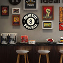 Round Plate Eight Ball Pool Hall Metal Tin Sign Plaque for Bar Pub Club