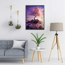11CT Full Cross Stitch Dusk Cherry Tree DIY Printed Wall Art Crafts Home Decor