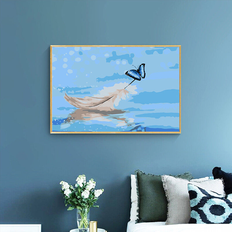 Plume And Butterfly 50x40cm Oil Paint By Numbers Painting SXD216044