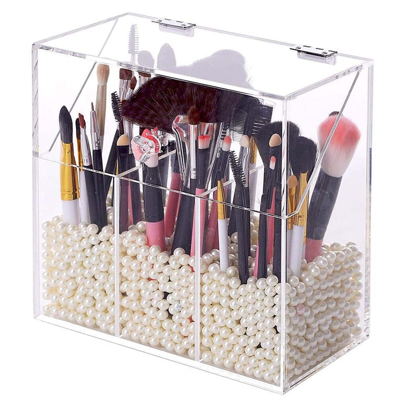Acrylic Cosmetic Storage Box Dustproof Makeup Brushes Container Holders