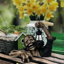 Zombie Horror Sculpture with LED Lantern Walking Dead Zombie Statue Out of Grave