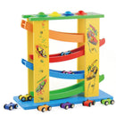 Wooden Children Interesting Three-in-one Track Car Glider Inertia Puzzle To