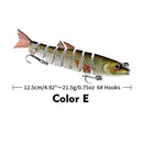Multi Jointed 12.5cm 21.5g Lures Artificial Wobbler Fishing Hard Bait (E)