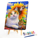 DIY Cat Animal Pattern Frameless Digital Paint Hand Painted Oil Picture Decor