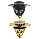 Stainless Steel Bathroom Sink Plug Wash Basin Bounce Drain Filter (Black)