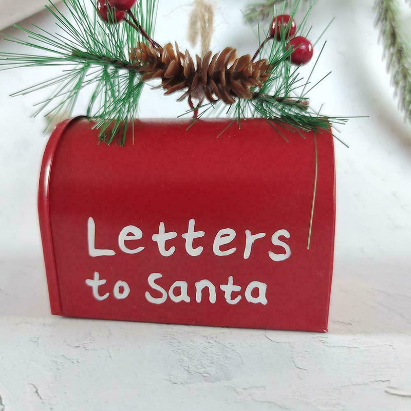 Iron Mailbox Ornament Portable Xmas Tree Pendant Candy Organizer Box C3K6