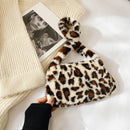 Animal Pattern Underarm Bag Women Mini Plush Shoulder Handbags Purse (8)