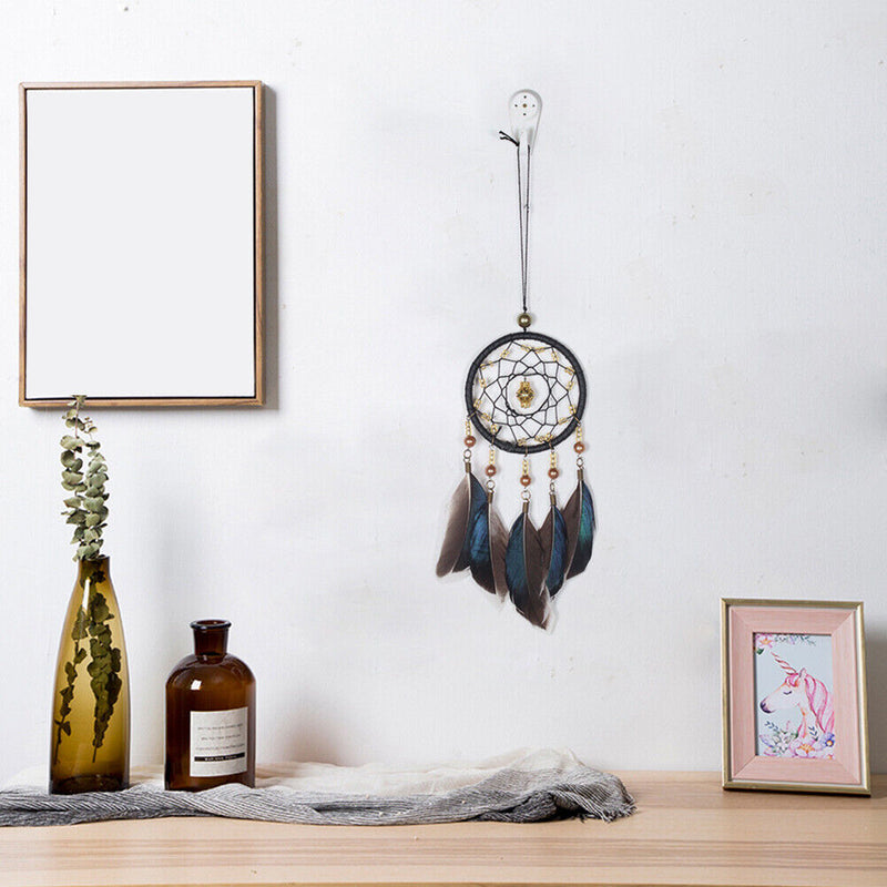 Retro Feather Dream Catcher Handcraft Pendant Car Home Bedroom Mini Decorations