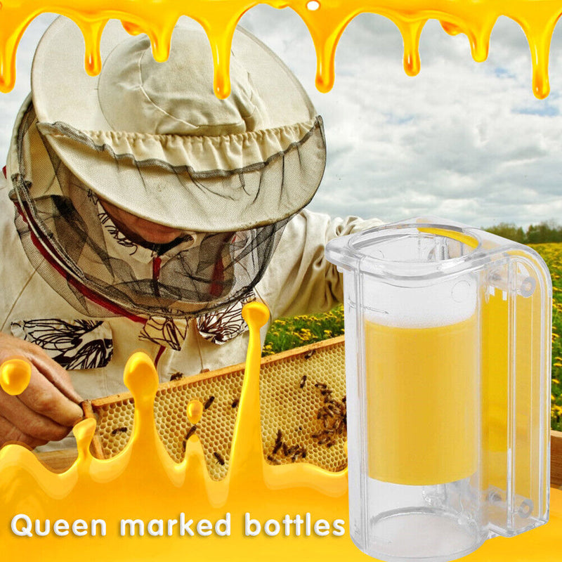 Bee Queen Marker Bottle Mark Plastic One Handed Marking Catcher with Plunger