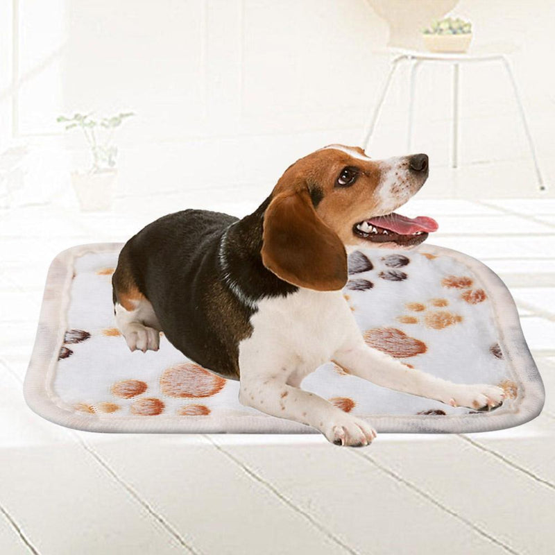 WARM Pet Blanket Touch Soft Warm Dogs Cat  Bed Blanket Mat(White) (20x20)