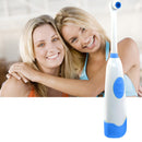 Rotating Anti Slip Waterproof Electric Toothbrush with 2 Brush Heads Blue