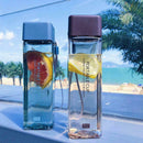 Transparent Square Tea Milk Fruit Water Cup 500ml For Sports Bottles Water Q0S8