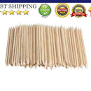 100pcs Nail Art Orange Wood Stick Cuticle Pusher Remover for Manicures