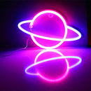 Elliptical Planet Shaped Sign Neon Lamp LED Dual Use Night Light Decor (C) Newly
