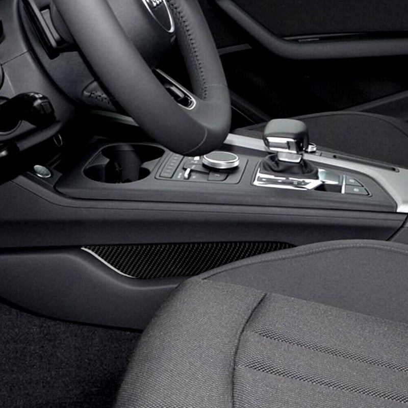 2Pcs B9 Car Gear Shift Side Panel Trim For Audi A4 A5 B9 2017-2020 Carbon Fiber