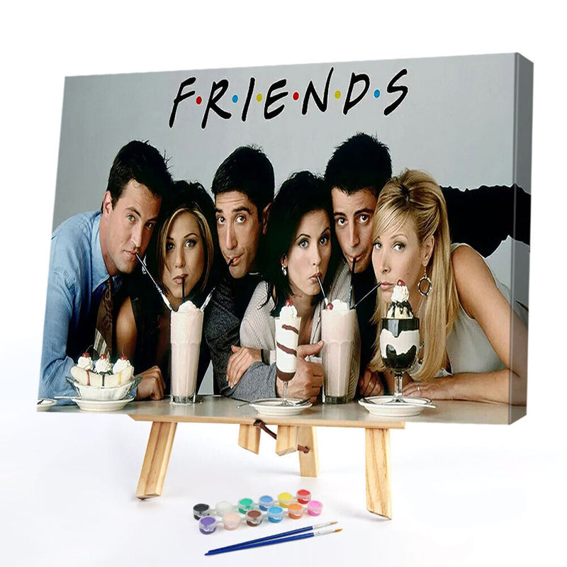 Friends Oil Paint By Numbers Kits Canvas Picture Wall Art DIY Craft Coloring